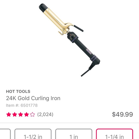 Hot Tools Accessories - Hot Tools 24K Gold Curling Iron 1 1/4